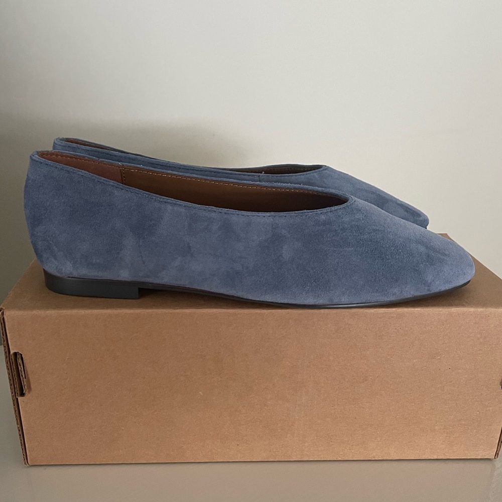 Madewell The Mylie Ballet Flat in Balsalt Blue Suede - Picture 6 of 8